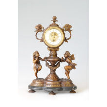 Clock Statue Double Angles Bell Bronze Sculpture Tpc-015